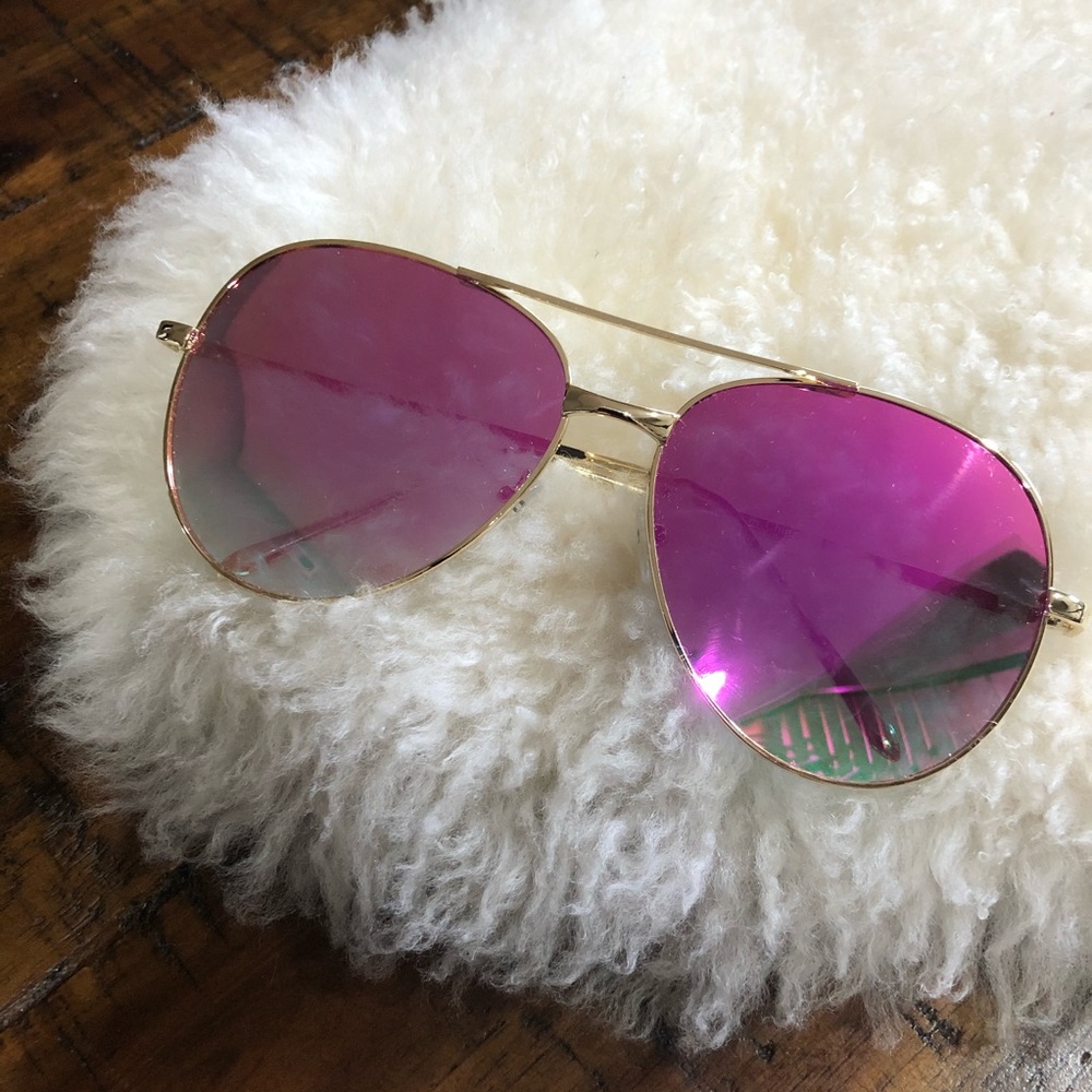 Flawless Fuchsia & Gold Aviator Sunglasses